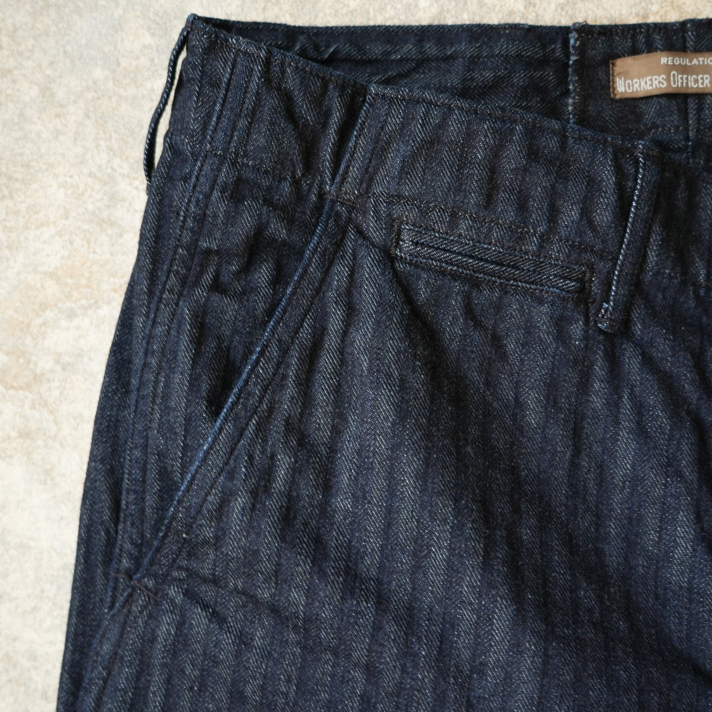 WORKERS_Officer Trousers_Indigo Herringbone