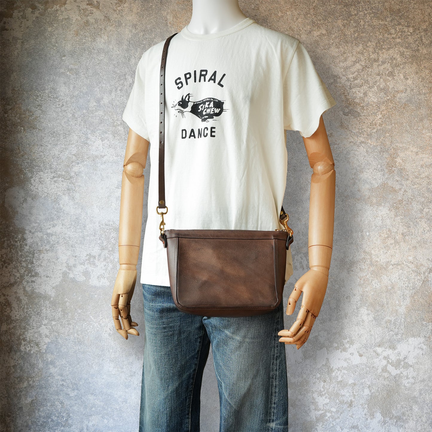 VASCO_VS-313L_LEATHER TELEPHONE SHOULDER BAG_SMALL_GRAY