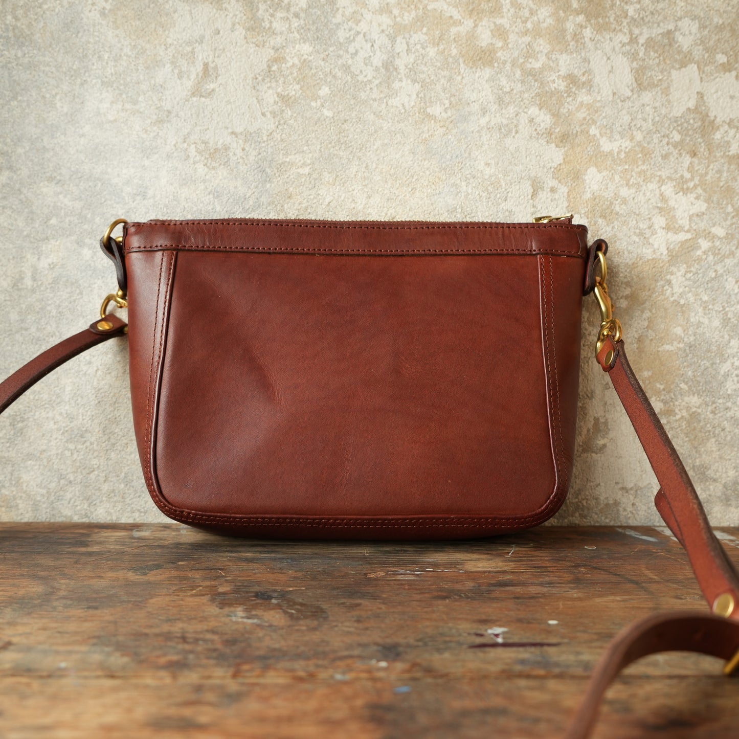 VASCO_VS-313L_LEATHER TELEPHONE SHOULDER BAG_SMALL_CAMEL