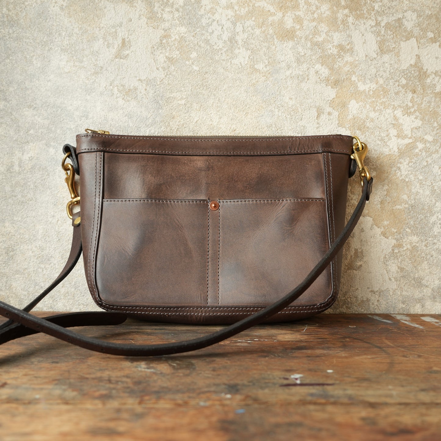 VASCO_VS-313L_LEATHER TELEPHONE SHOULDER BAG_SMALL_GRAY
