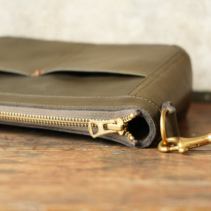 VASCO_VS-313L_LEATHER TELEPHONE SHOULDER BAG_SMALL_OLIVE