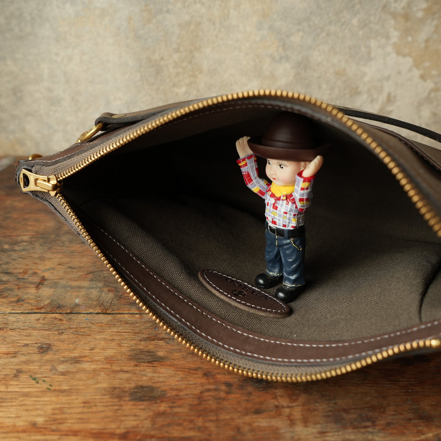 VASCO_VS-313L_LEATHER TELEPHONE SHOULDER BAG_SMALL_GRAY