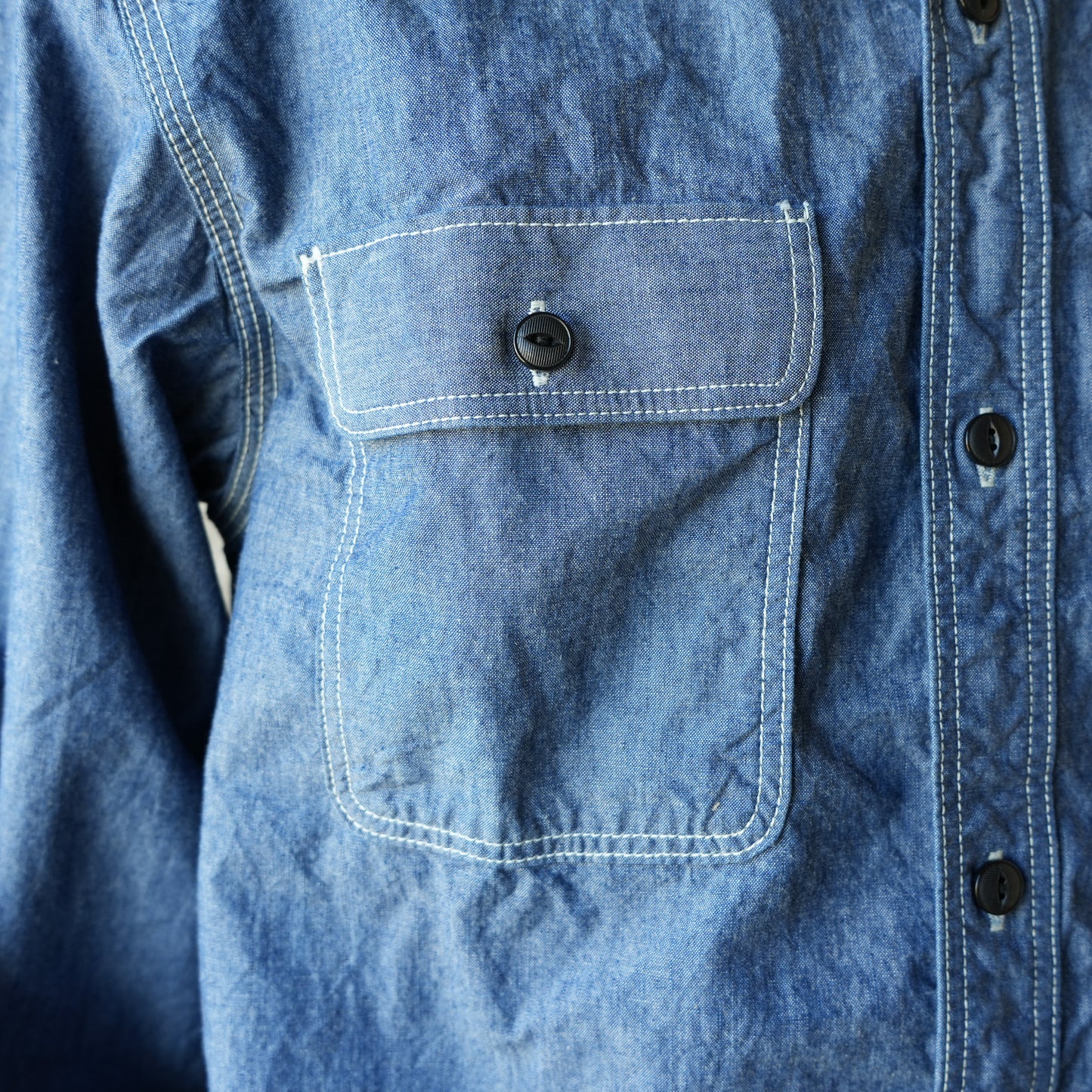 UES_502601_02_2_トリプルステッチワークシャツ_Blue