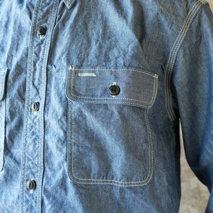 UES_502601_02_2_トリプルステッチワークシャツ_Blue