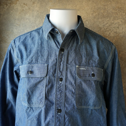 UES_502601_02_2_トリプルステッチワークシャツ_Blue