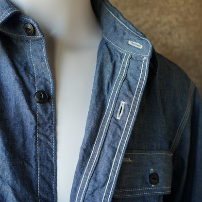 UES_502601_02_2_トリプルステッチワークシャツ_Blue