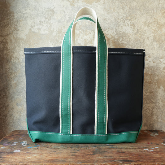 WORKERS_Deluxe Tote Bag_Dark Navy Body x Green Handle