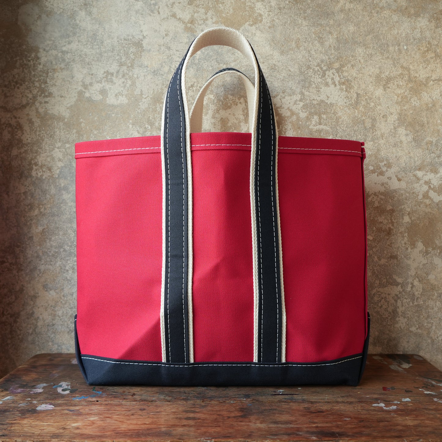 WORKERS_Deluxe Tote Bag_Red Body x Navy Handle