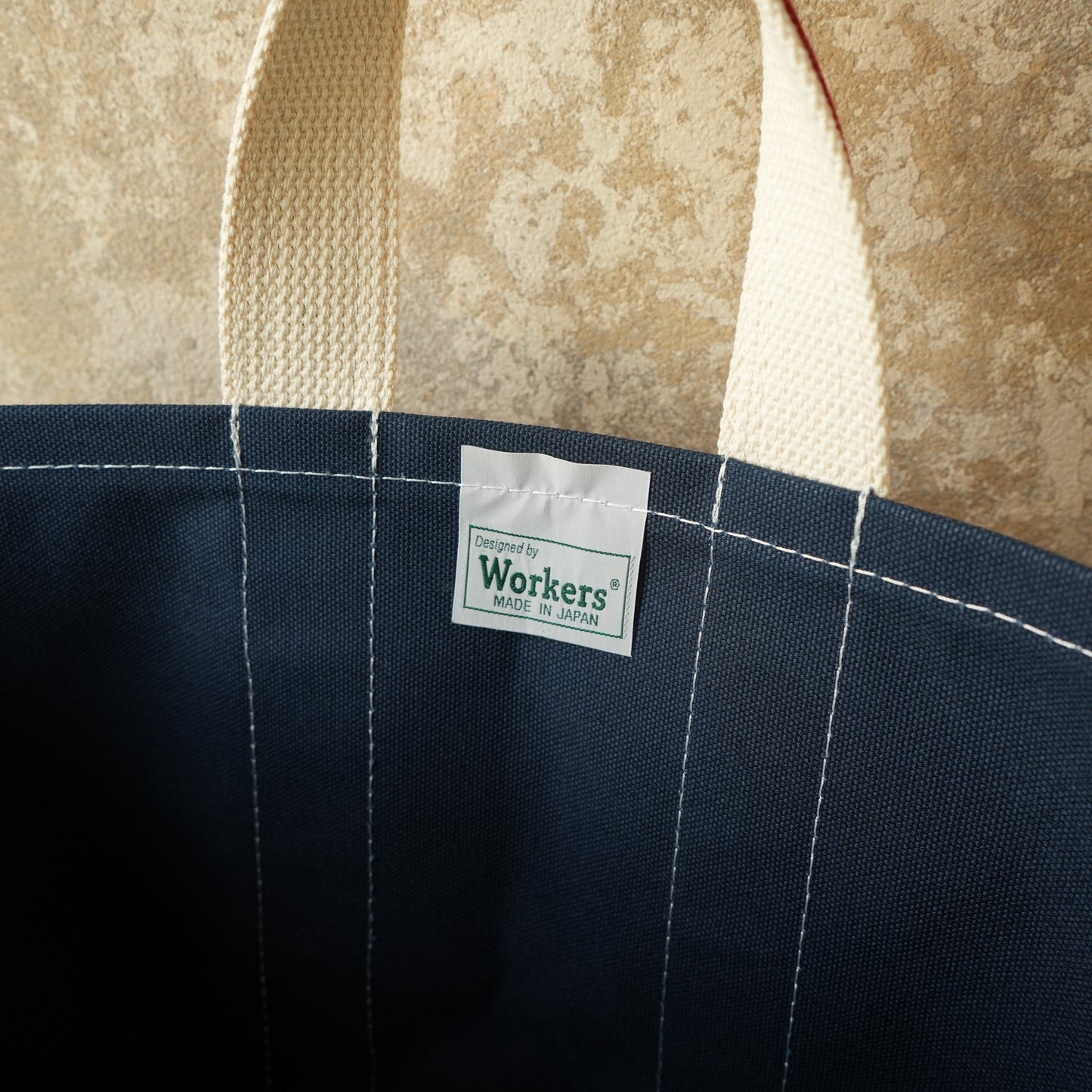 WORKERS_Deluxe Tote Bag_Navy Body x Red Handle