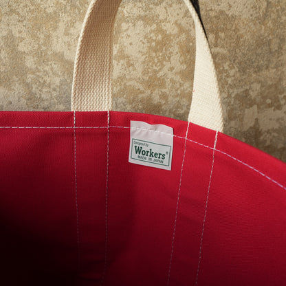 WORKERS_Deluxe Tote Bag_Red Body x Navy Handle