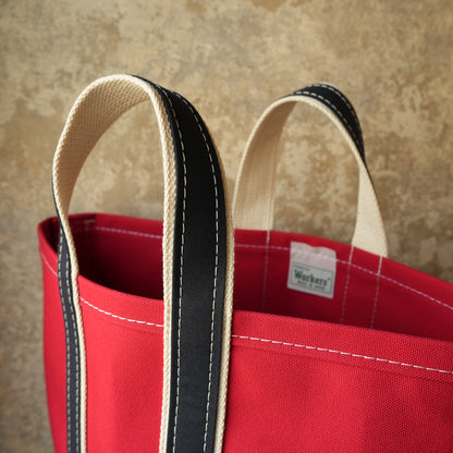 WORKERS_Deluxe Tote Bag_Red Body x Navy Handle