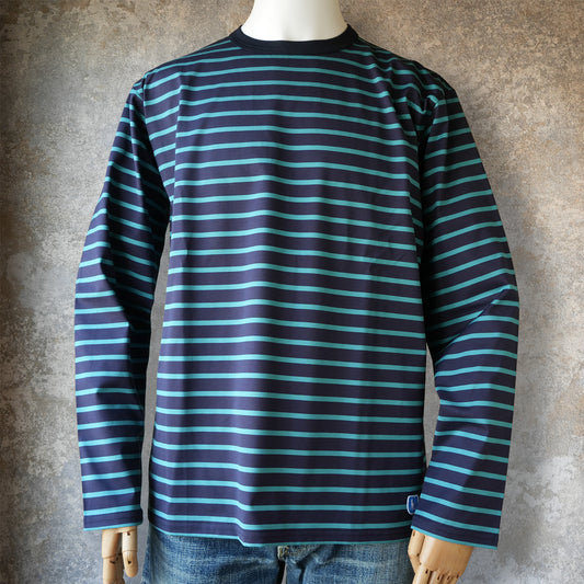 WORKERS_Border T_Long Sleeve_c#E/ Neon Blue x Navy