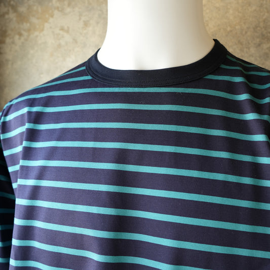 WORKERS_Border T_Long Sleeve_c#E/ Neon Blue x Navy