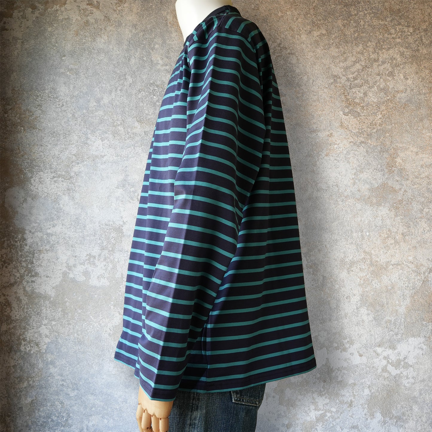 WORKERS_Border T_Long Sleeve_c#E/ Neon Blue x Navy
