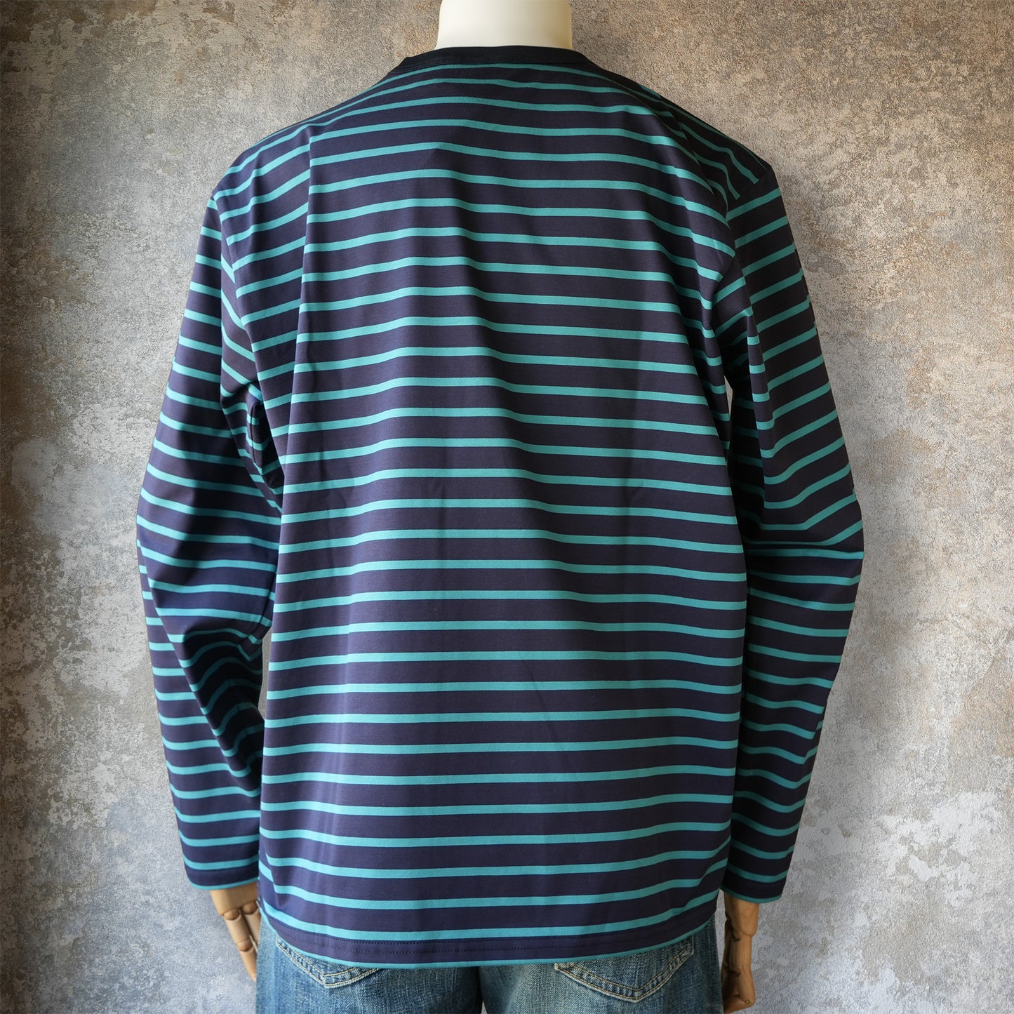 WORKERS_Border T_Long Sleeve_c#E/ Neon Blue x Navy