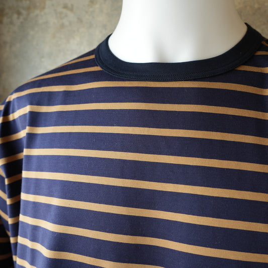 WORKERS_Border T_Long Sleeve_c#F/ Navy x Tabby