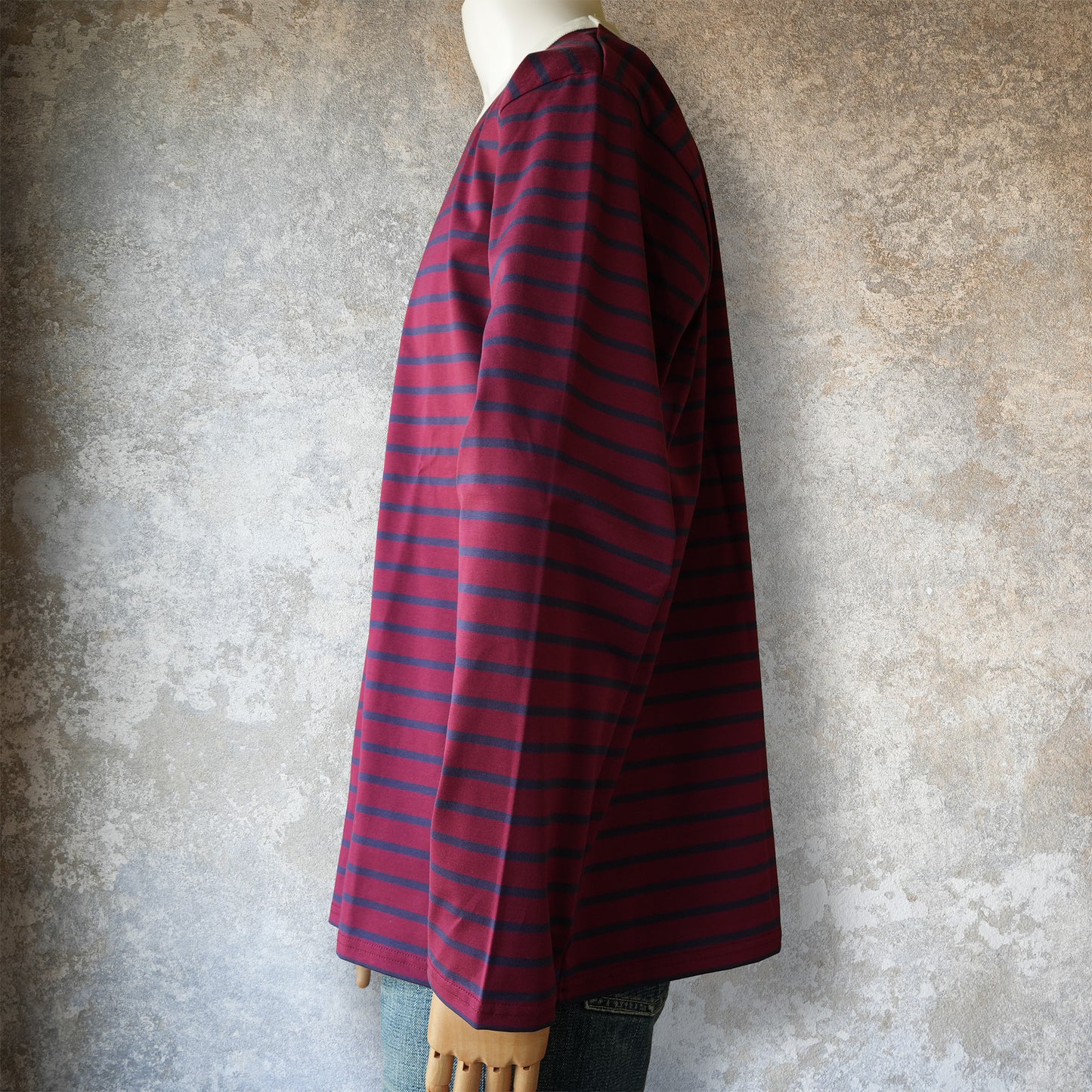 WORKERS_Border T_Long Sleeve_C/#Gray/Trim White x Red x Navy