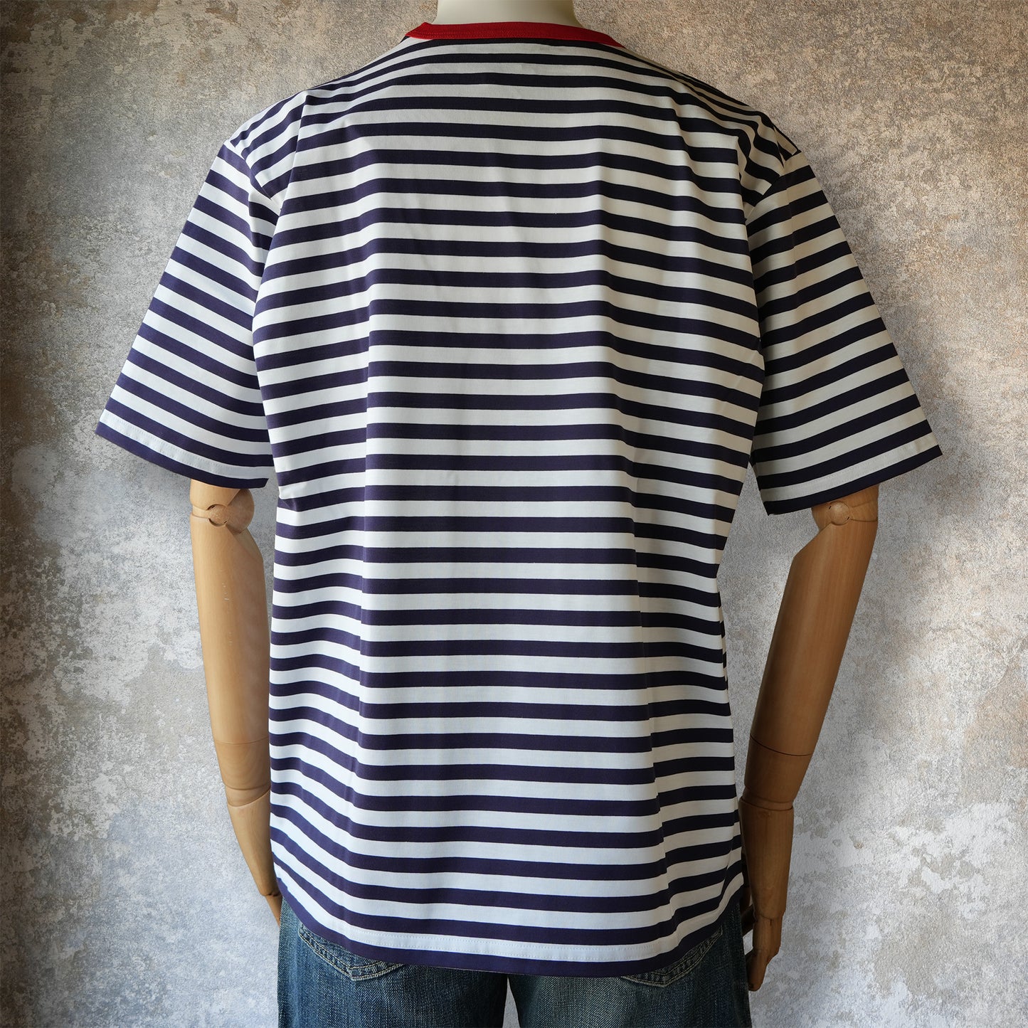 WORKERS_Border T_Short Sleeve_c#B/Trim Red x White x Navy