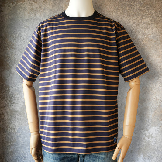 WORKERS_Border T_Short Sleeve_c#F/ Navy x Tabby