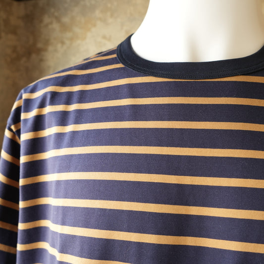 WORKERS_Border T_Short Sleeve_c#F/ Navy x Tabby