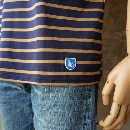 WORKERS_Border T_Short Sleeve_c#F/ Navy x Tabby