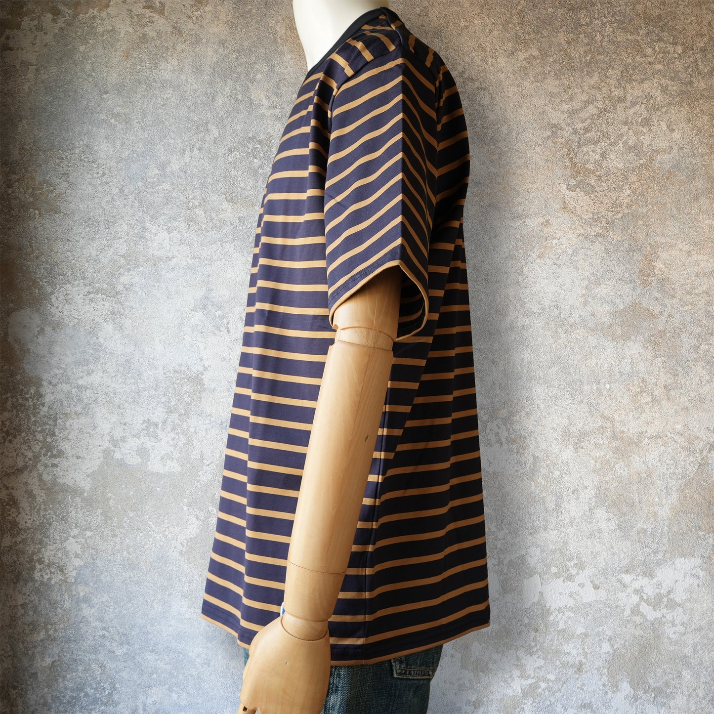 WORKERS_Border T_Short Sleeve_c#F/ Navy x Tabby