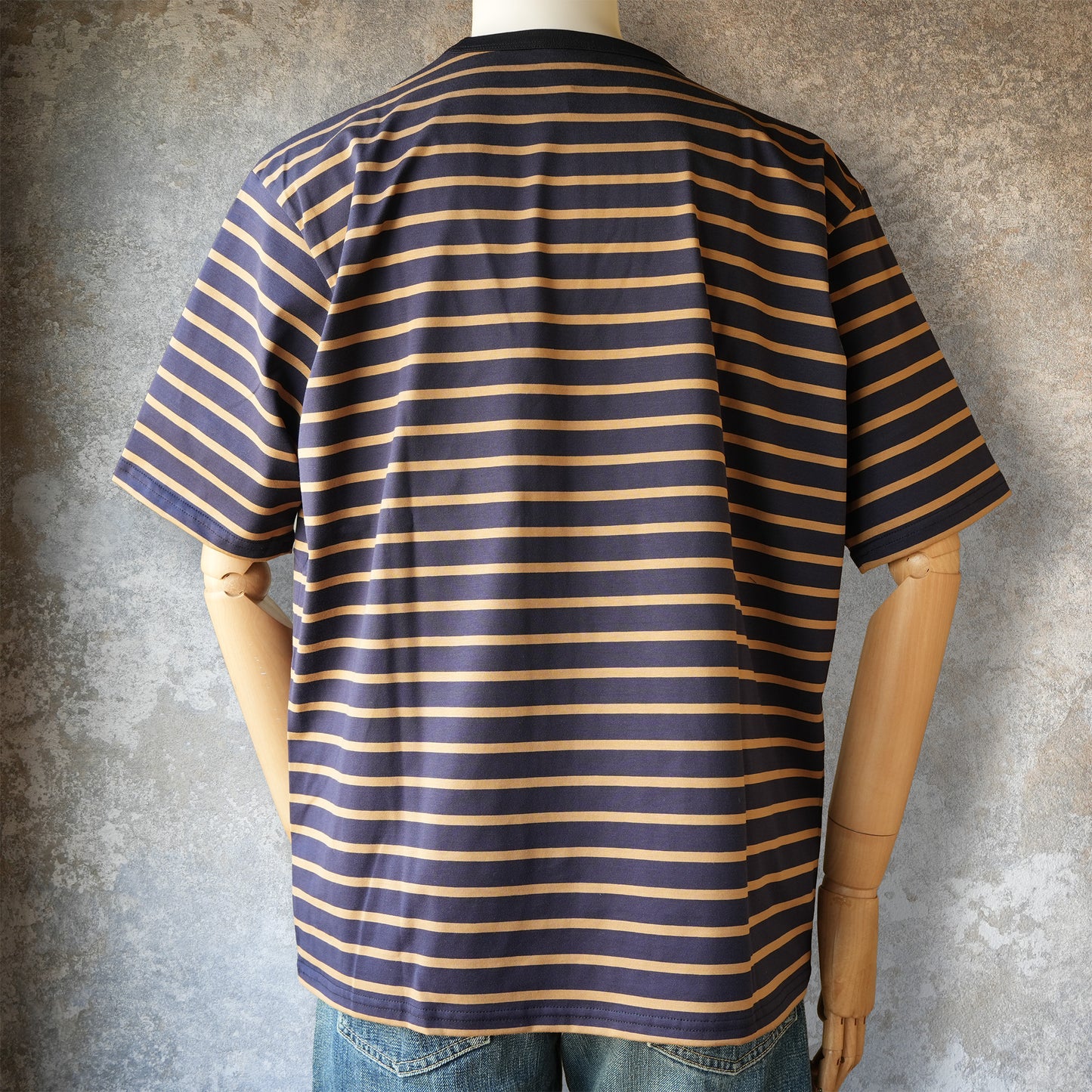 WORKERS_Border T_Short Sleeve_c#F/ Navy x Tabby