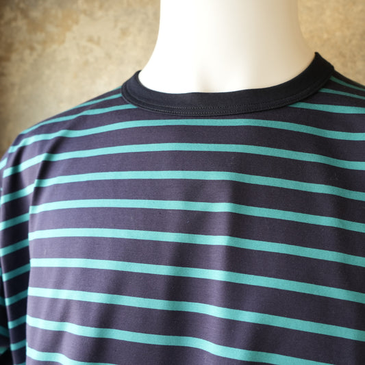 WORKERS_Border T_Short Sleeve_c#E/ Neon Blue x Navy