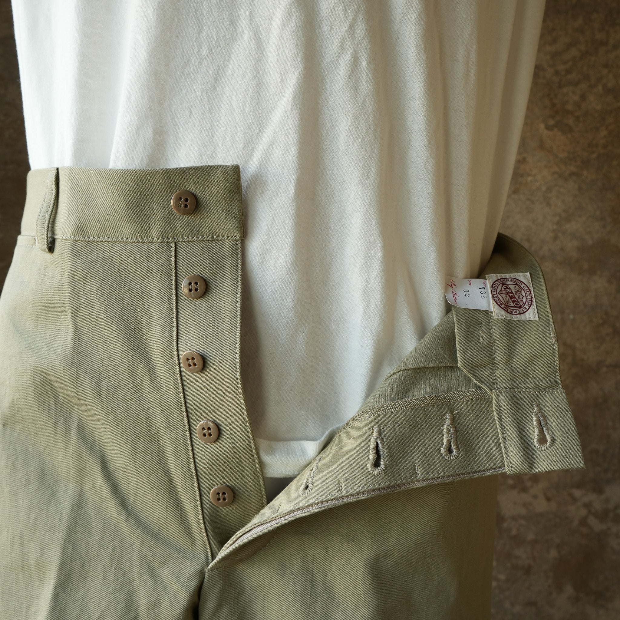 パンツ G&F Co. AFTER-WAR TROUSERS G&F Co._AFTER WAR TROUSERS_KHAKI – JeansShopSpiral