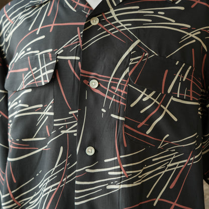 G&F Co._HAWAIIAN SHIRT L/S (HANABI)_INK BLACK