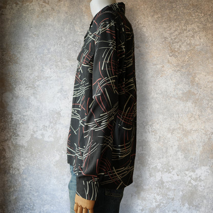 G&F Co._HAWAIIAN SHIRT L/S (HANABI)_INK BLACK