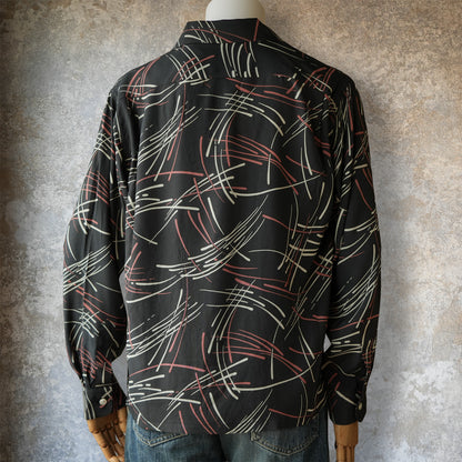 G&F Co._HAWAIIAN SHIRT L/S (HANABI)_INK BLACK