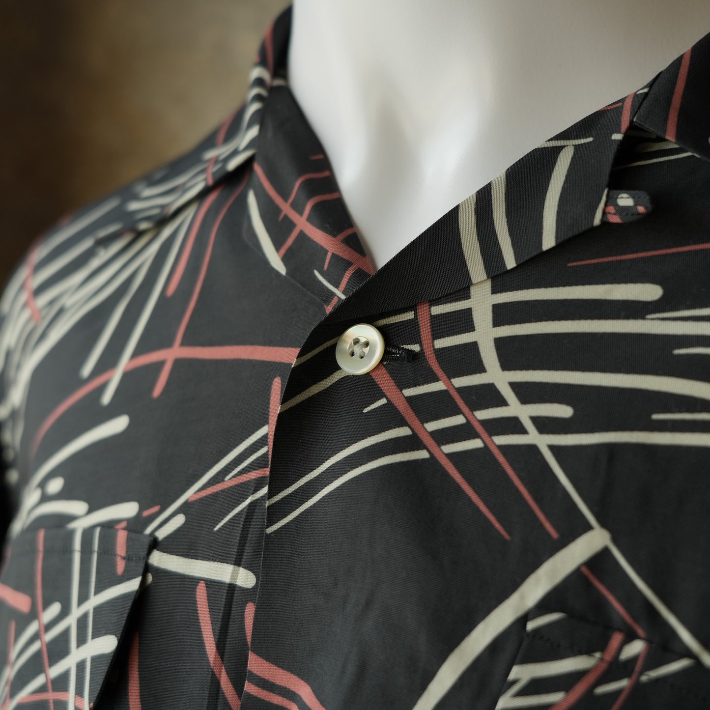 G&F Co._HAWAIIAN SHIRT L/S (HANABI)_INK BLACK