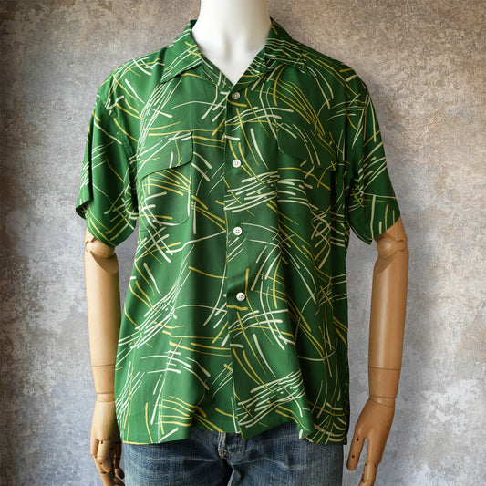 G&F Co._HAWAIIAN SHIRT S/S (HANABI)_GREEN