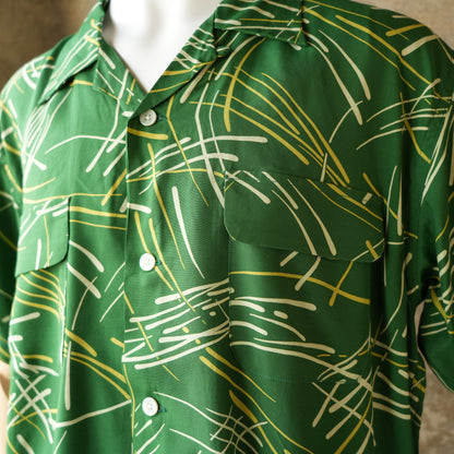 G&F Co._HAWAIIAN SHIRT S/S (HANABI)_GREEN