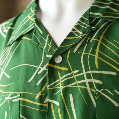 G&F Co._HAWAIIAN SHIRT S/S (HANABI)_GREEN