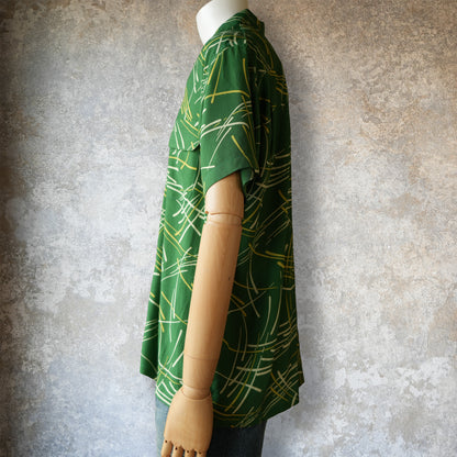 G&F Co._HAWAIIAN SHIRT S/S (HANABI)_GREEN