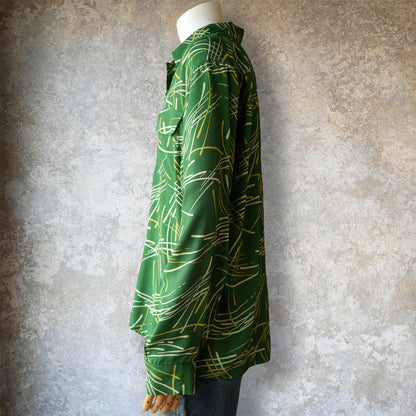 G&F Co._HAWAIIAN SHIRT L/S (HANABI)_GREEN