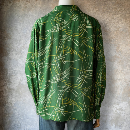 G&F Co._HAWAIIAN SHIRT L/S (HANABI)_GREEN