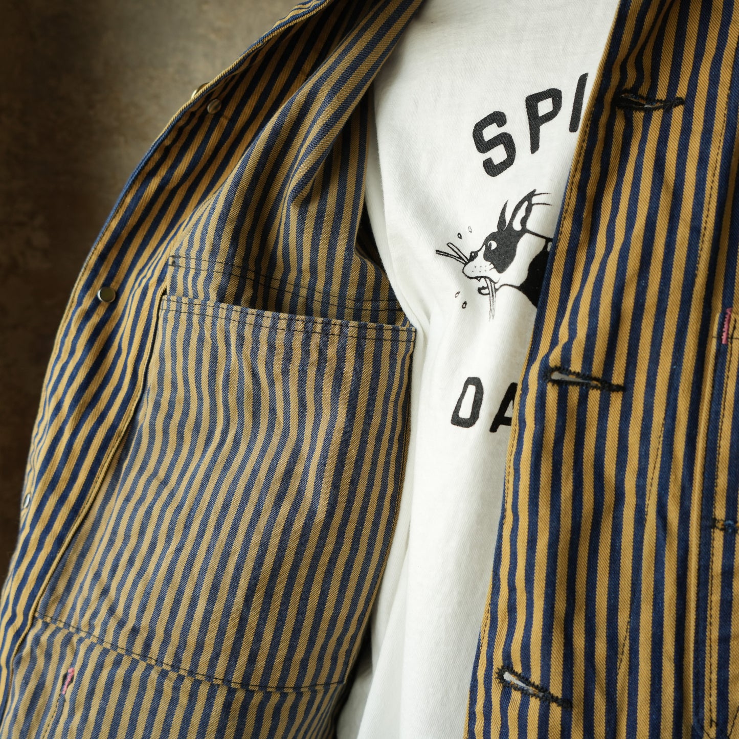 TCB Jeans_Cat Head Jacket_Brown Tabby Stripe
