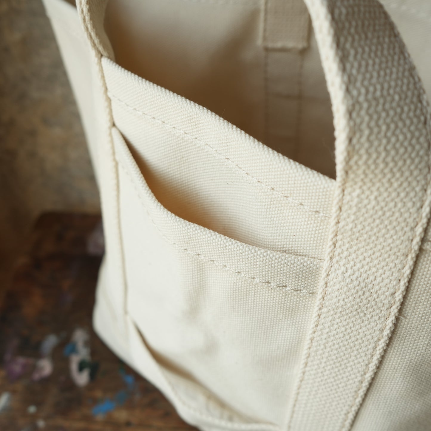 WORKERS_Tool Bag, Medium-Short Handle, Ecru x Ecru