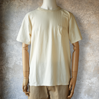 LOOP&WEFT_LRC1126_LOOPWHEELED DOUBLE BINDER POCKET CREW_CLASSIC IVORY