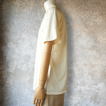LOOP&WEFT_LRC1126_LOOPWHEELED DOUBLE BINDER POCKET CREW_CLASSIC IVORY