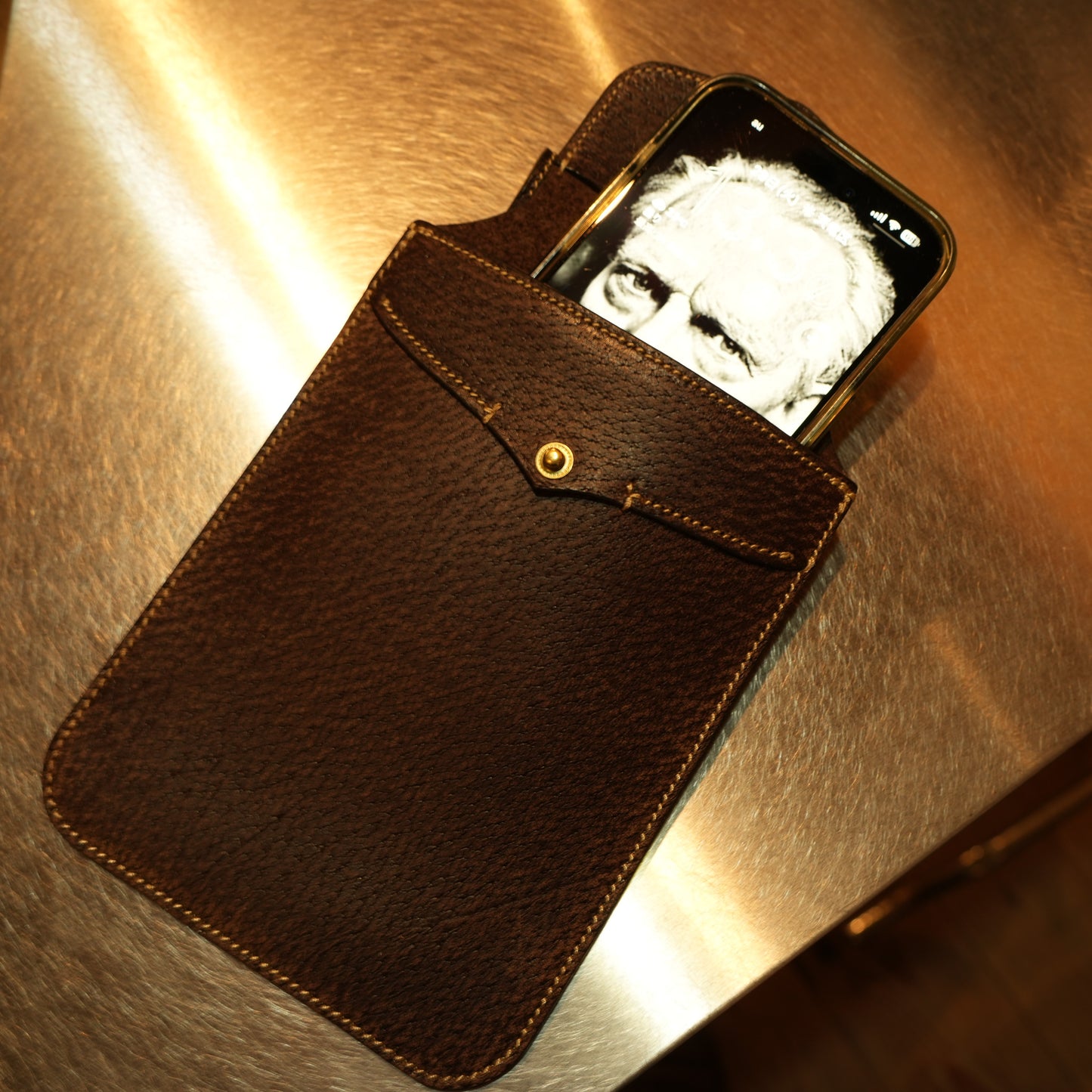 SpiralDance_Mobile holster_Wild Boar Leather_Black