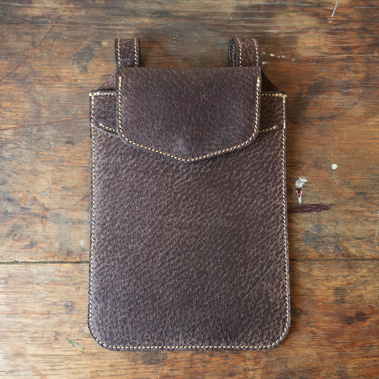 SpiralDance_Mobile holster_Wild Boar Leather_D.Brown