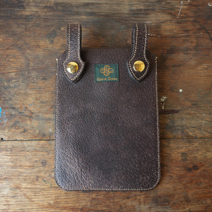 SpiralDance_Mobile holster_Wild Boar Leather_D.Brown