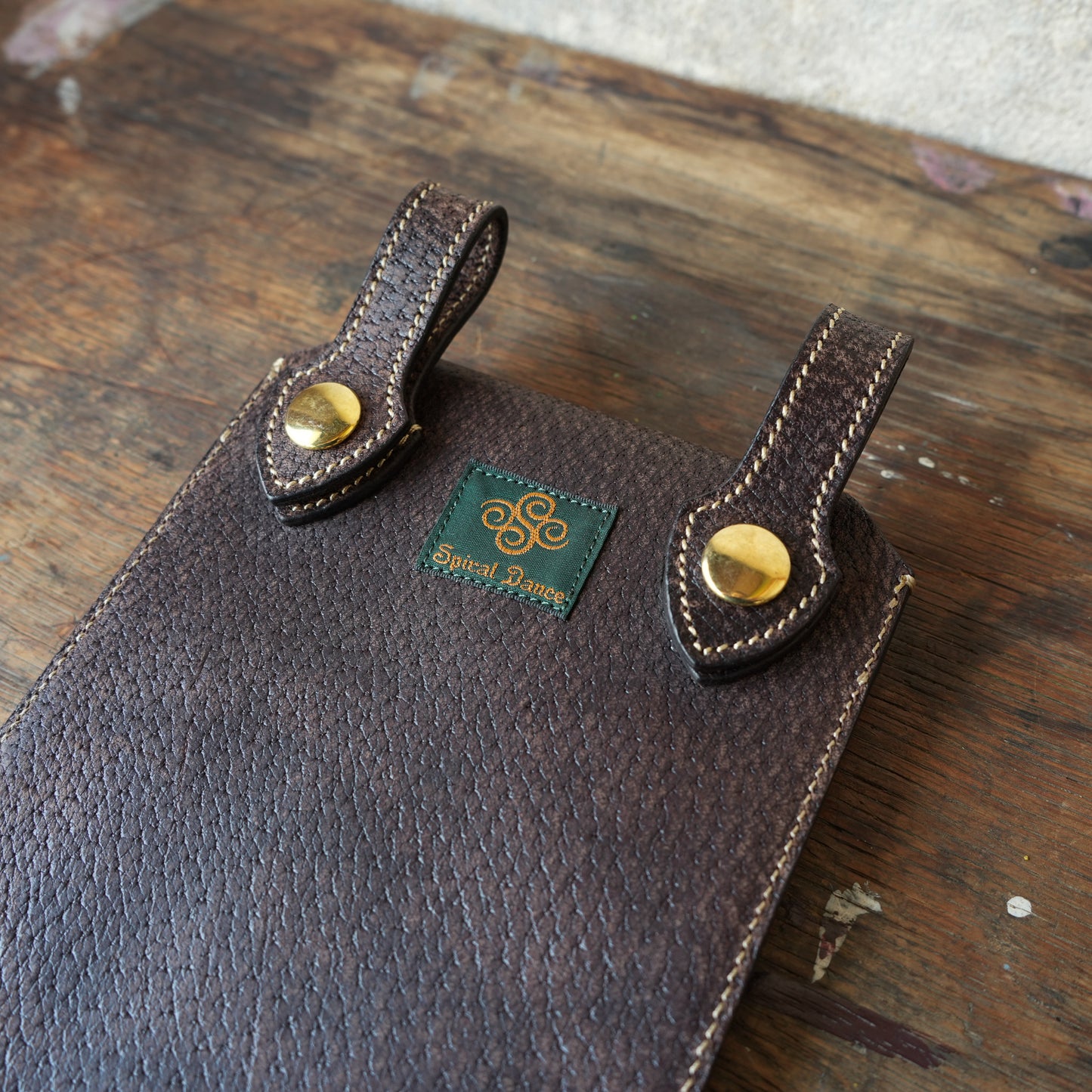 SpiralDance_Mobile holster_Wild Boar Leather_D.Brown