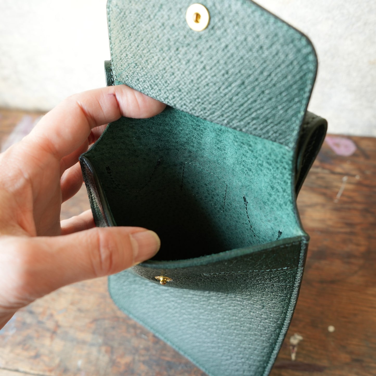 SpiralDance_Mobile holster_Wild Boar Leather_D.Green