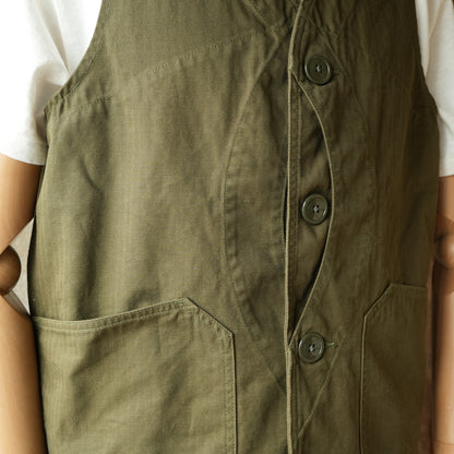 TCB Jeans_Huntsman Vest_Neppy Green Herringbone