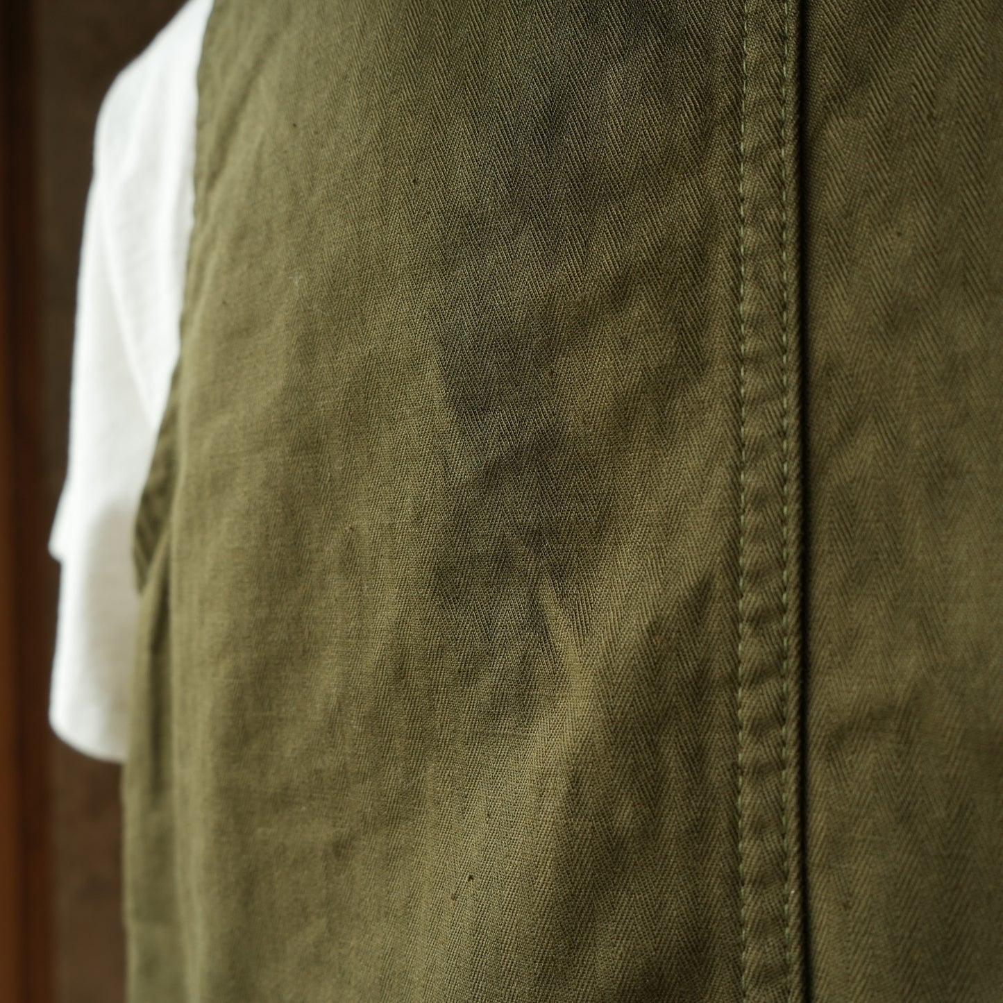TCB Jeans_Huntsman Vest_Neppy Green Herringbone
